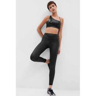 Gap Womens Black Leather Power Full Length Leggings - Black Leather