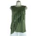 J. Crew Tops | J. Crew Tiered Ruffle Drapey Crew Neck Tank Top Green Size M | Color: Green | Size: M