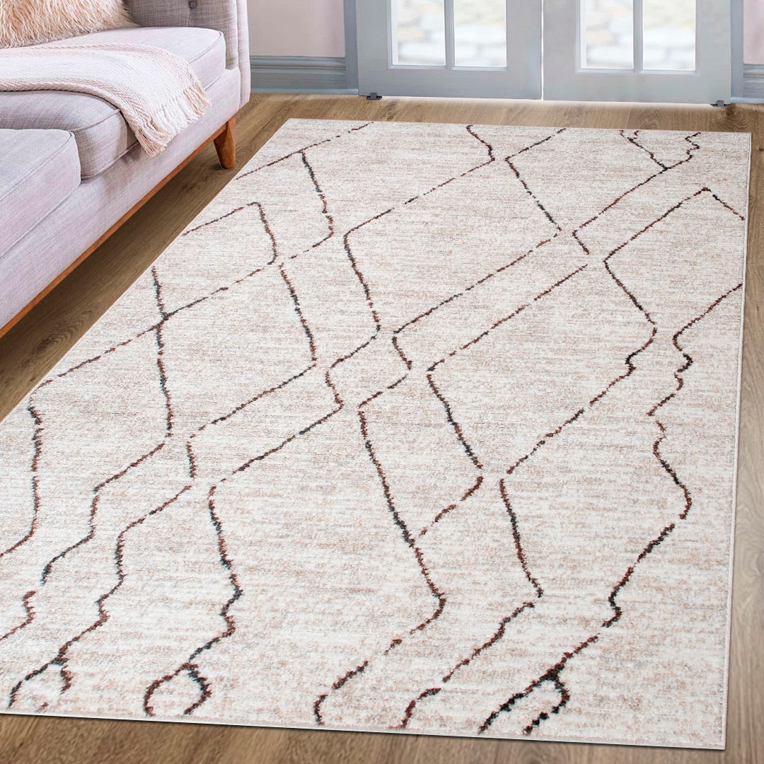Teppich MY HOME "Smilla" Gr. 7, beige (sand), B:240cm H:9mm L:320cm, Kunstfaser, Teppiche, mit besonders weichem Flor, Kurzflor, moderne Berber Optik, Boho Image