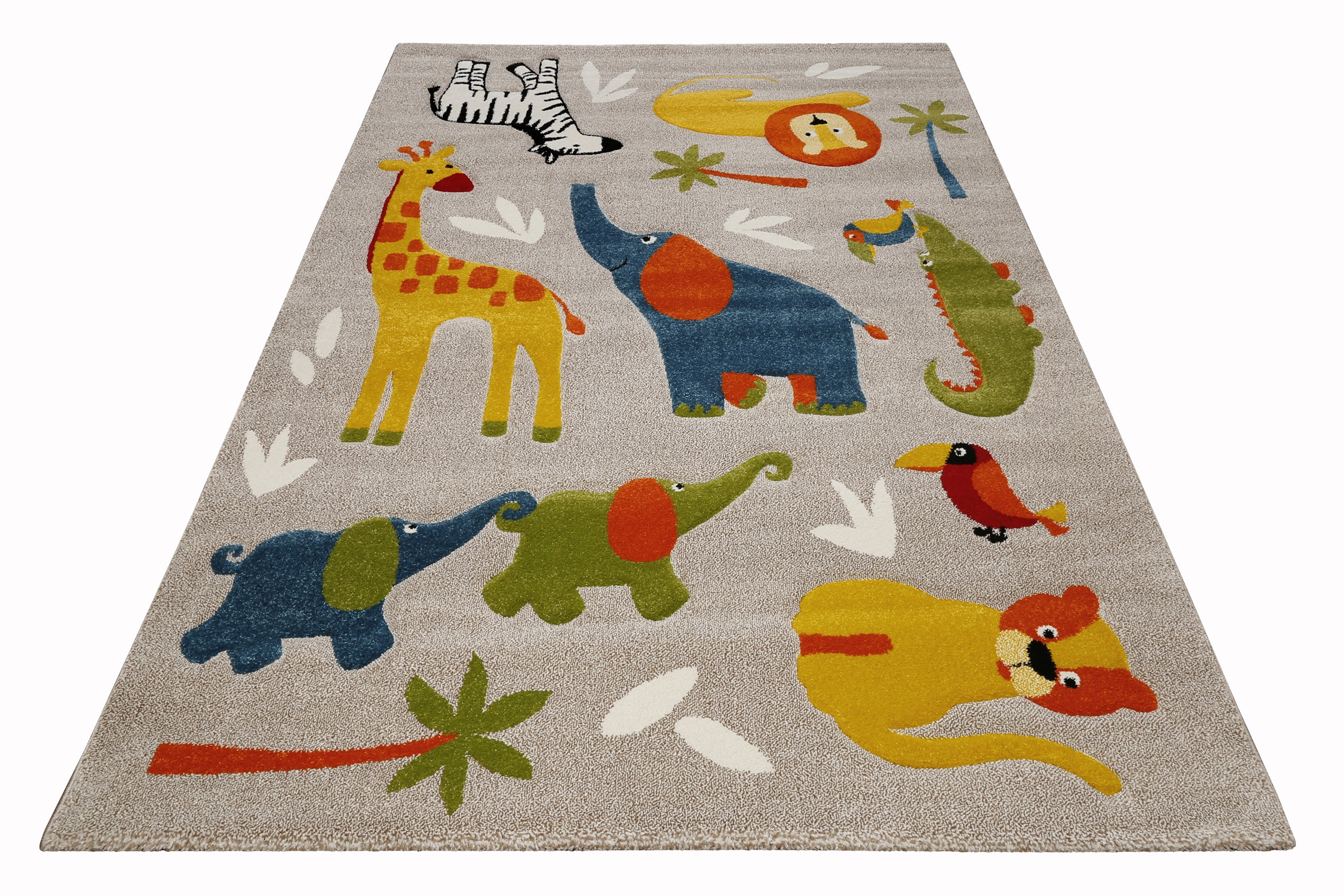 Kinderteppich SMART KIDS "Benny & Friends", beige (sand,beige,bunt), B:200cm H:10mm L:300cm, Polypropylen, Teppiche, Kinderteppich, Moderner Spielteppich, strapazierfähig, pflegeleicht, Konturenschnitt