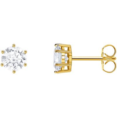 Paar Ohrstecker THOMAS SABO "Schmuck Silber 925 Ohrringe Solitär, H2301", gold (gelbgoldfarben, kristallweiß, kristallwe