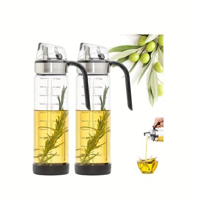 TEMU Olive Oil Dispenser Bottle, Auto Flip Bottles For Kitchen, 18 Oz With Leakproof Easy Clean And Vinegar Dispenser Set Of 2