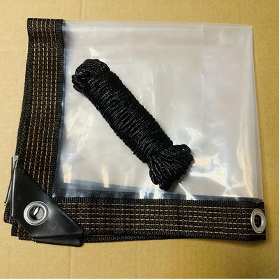 TEMU 1pc Transparent Waterproof Tarpaulin - Ideal For Garden, Chicken Coop, Porch, Balcony & Patio - Rain & Wind With Kit, Patio ||metal Grommets Image