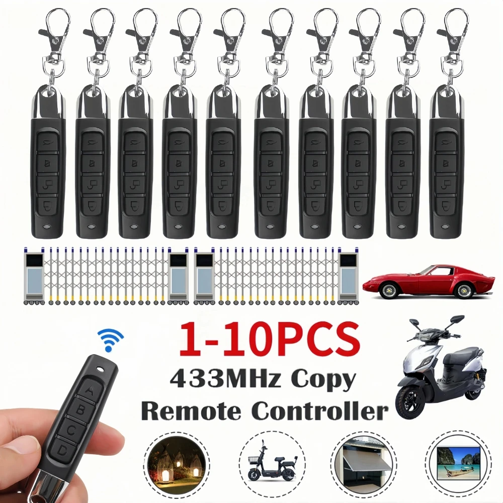 Duplicatore telecomando 433 mhz Chiave telecomando universale Copia clone Sostituzione portachiavi porta garage Trasmettitore RF 433,92 Mhz