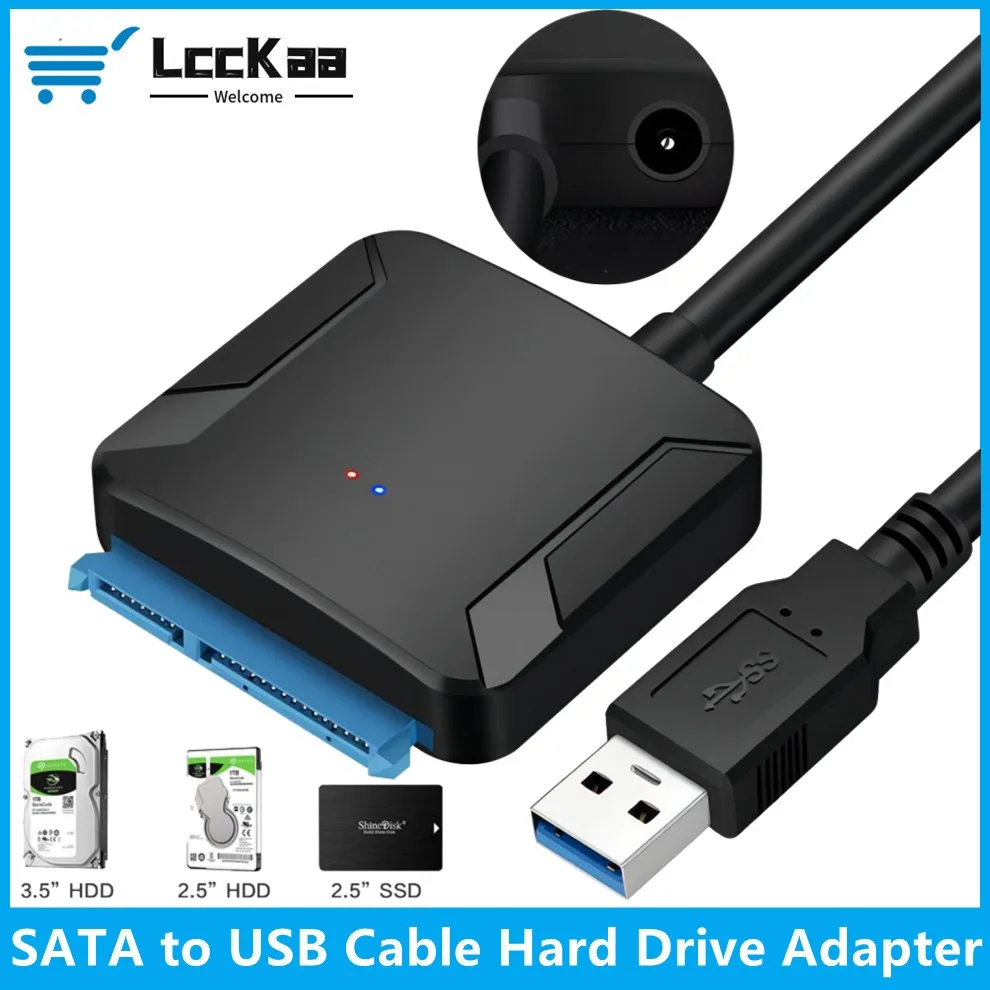 SATA zu USB 3.0 Kabel USB 3.0 zu SATA III Festplattenadapter Konverter für 2,5" 3,5" SSD HDD Festplatten mit Netzteil Image