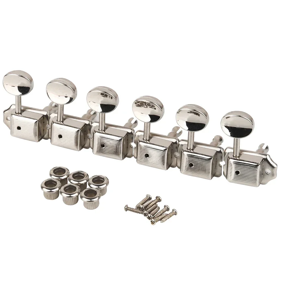 Gearlly Ein Satz 6-in-line 6R Nickel Silber Vintage E-gitarre Mechaniken Mechaniken Stimmschlüssel Pegs Gitarrenzubehör