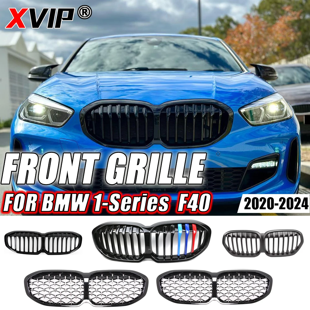 Xvip Auto Front stoßstangen grill Renn grills Nieren gitter für BMW 1er F40 2020-in Single Lamellen linie Diamanten Stil Kühlergrill Image