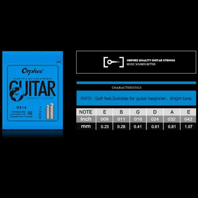 Orphee E-Gitarren saiten e b g d ein Single String Super Light Gauge 009-042 RX15 Gitarren saiten Zubehör