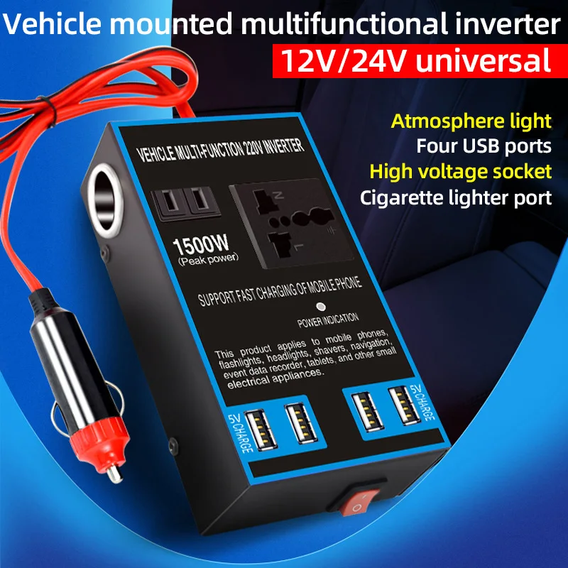 Auto Wechsel richter Wandler 12 v24v bis 220V Hochleistungs-LKW Auto ladegerät Transformator Steckdose Image