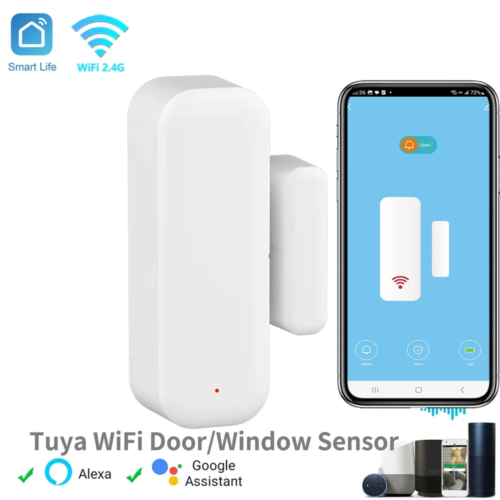 Tuya WiFi Zigbee Tür Fenster Sensor Für Smart Home Smart Kontaktieren Sensor SmartLife APP Fernbedienung für Alexa Google Assistent Image