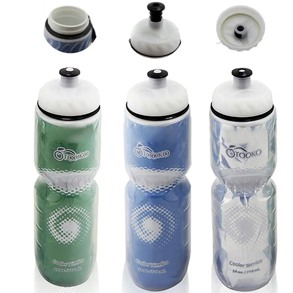 750ML Gym Klettern Wasser Tasse Radfahren Sport Wasserkocher Reise Outdoor Dual Schicht Thermische Halten Wasser Flasche Kunststoff Wasserkocher Image