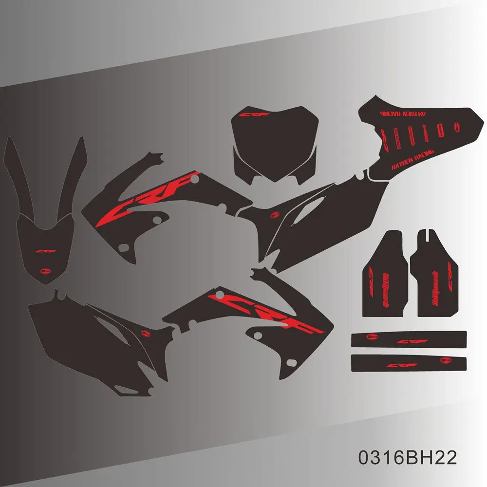 Für HONDA CRF250R CRF 250R 2010 2011 2012 2013 CRF450R CRF 450R 2009 2010 2011 2012 Grafiken Aufkleber Aufkleber Hintergrund Image