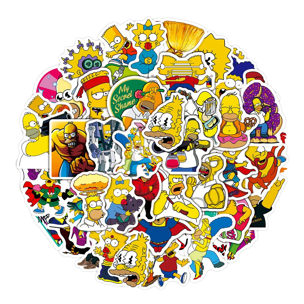 10/30/50PCS Disney Die Simpsons Aufkleber Lustige Cartoon Aufkleber DIY Telefon Motorrad Laptop Gepäck Fahrrad Graffiti Kinder Aufkleber Spielzeug Image