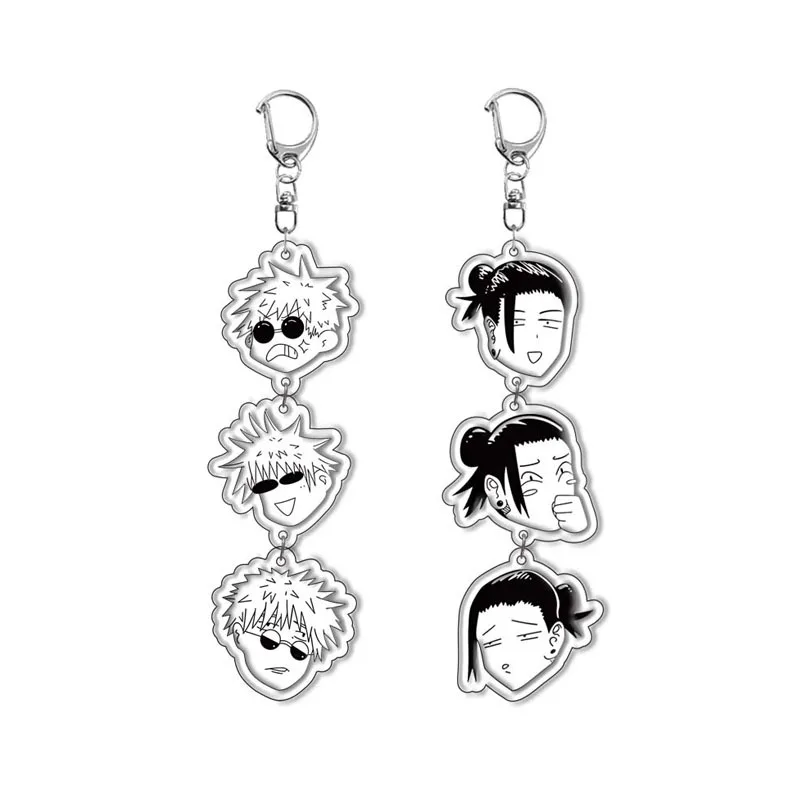 Anime-Charakter Gojo Geto passender Schlüsselanhänger JJK inspiriert handgefertigter Taschenanhänger Schmuck Geschenk ﻿ Image