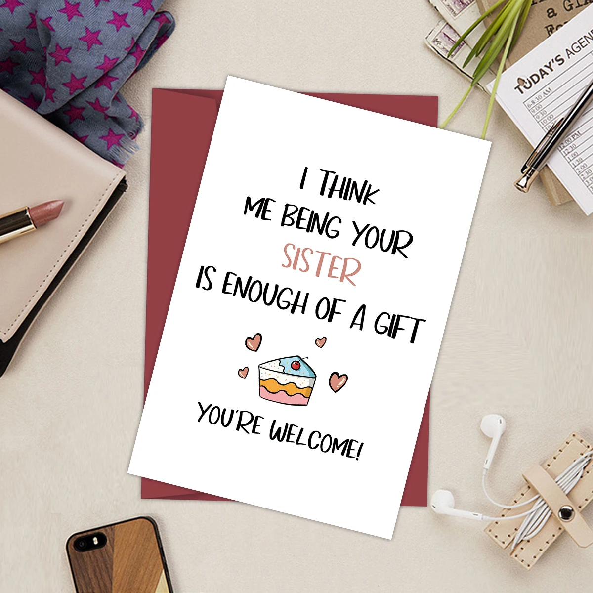 1pc sinnvolle Geburtstags karte, Schwester lustige Geschenk geburtstags karten für besten Freund, personal isierte Geburtstags gruß karte, Dankes karte Image