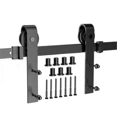 Skecten - 183CM Schiebetürsystem Schiebetürbeschlag Schiebetürset Beschlagset Schwarz Laufschiene Image