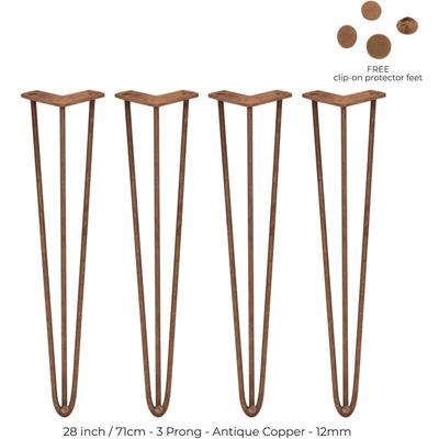 4 x Hairpin Legs Tischbeine 71cm 3 Streben