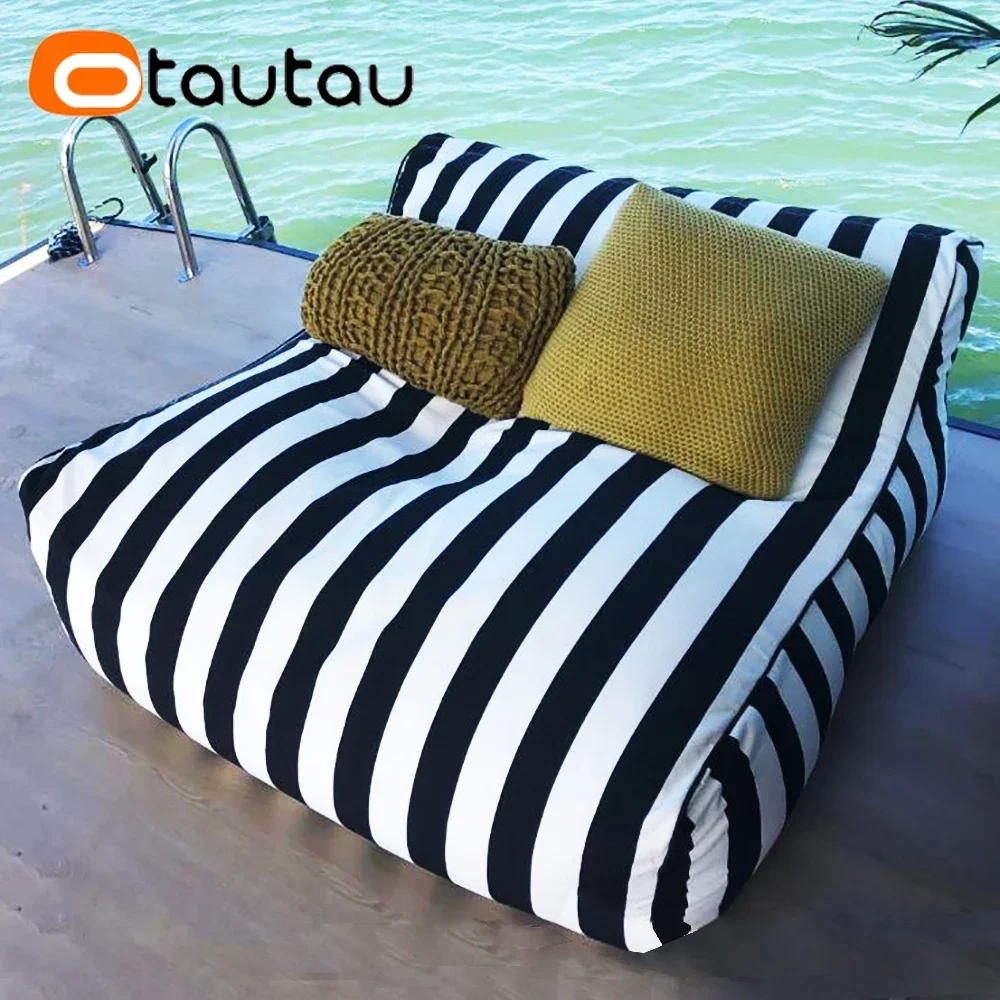 Otautau Outdoor-Streifen Oxford Sitzsack Hocker Abdeckung ohne Füllstoff Schwimmbad Liege Flöße Strand Garten Sitzsack Soa Bett dd051