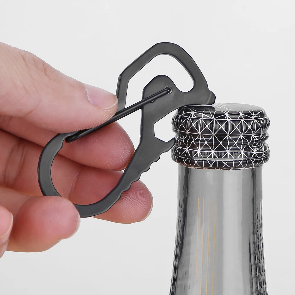 Schlüssel ring Schrauben dreher Edelstahl Schlüssel bund Korkenzieher multifunktion ale Taille hängen Karabiner praktische edc Werkzeug Outdoor-Ausrüstung Image