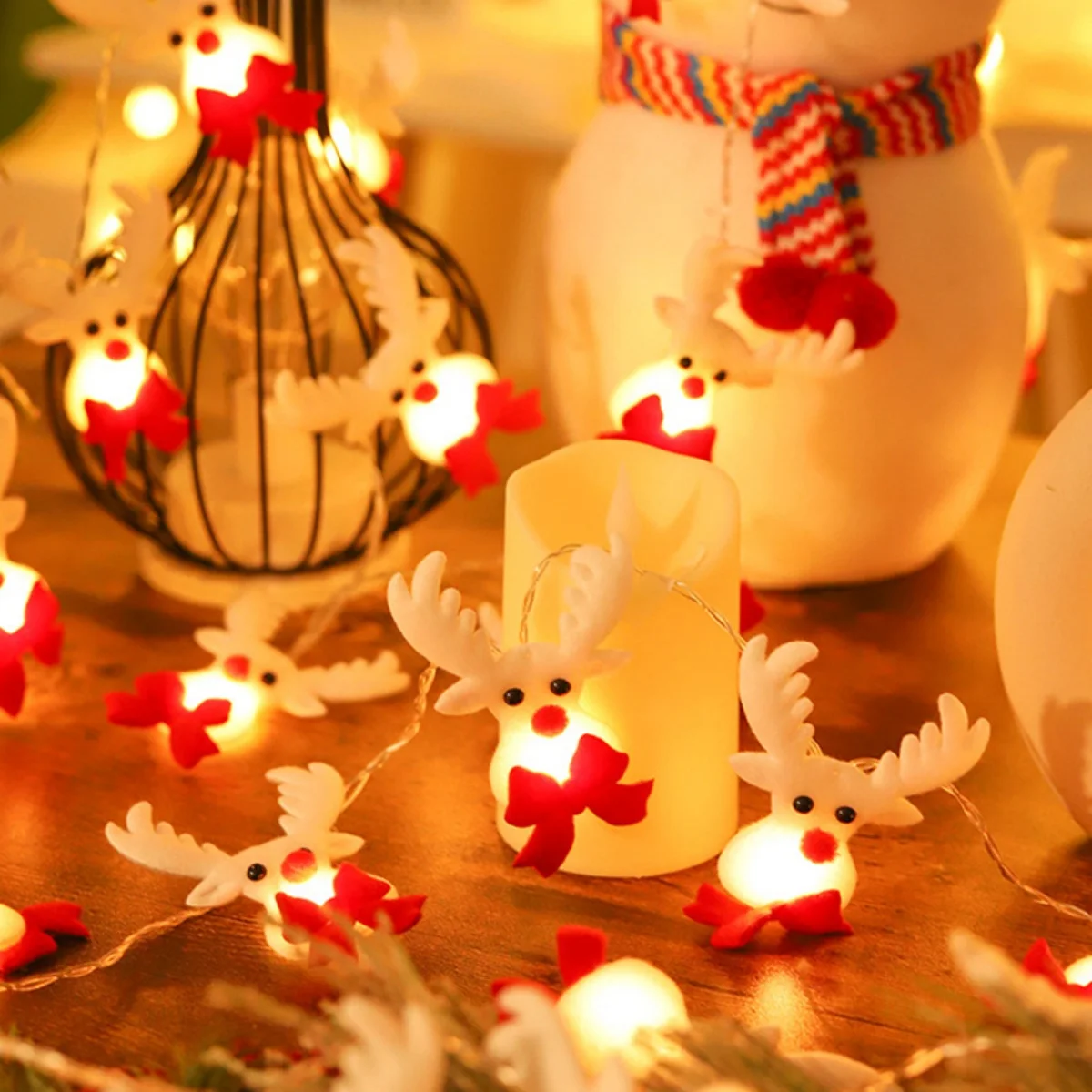 1 pc1 0/20 führte Weihnachten Elch Lichterketten Weihnachten Fee Girlande Lichterketten batterie betrieben für Hausgarten Weihnachts baum Tür Dekor