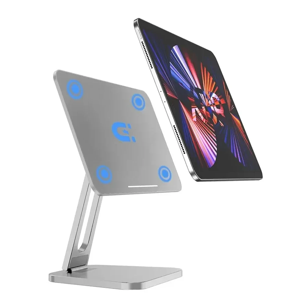 Xnyocn Tablet-Ständer, 360-Grad-Drehung, Aluminiumlegierung, abgehängte magnetische Halterung, Desktop-Halterung für iPad Air 4 Mini 6 Pro 11 12,9 Zoll Image