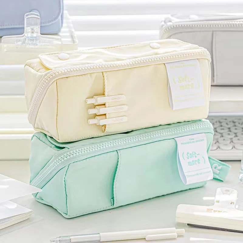 1PC Große Kapazität Student Schreibwaren Stift Box Stift Tasche Multi fach Lagerung Tasche Student Schreibwaren Tasche Multi funktionale Zipp Image