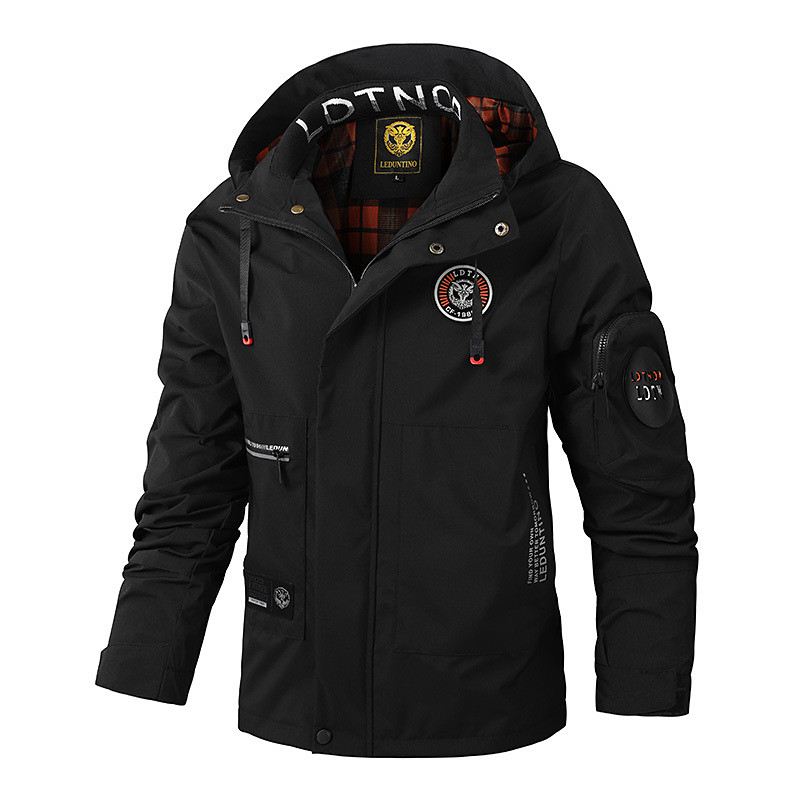 Men's Winter Coat Winter Jacket Sport Coat Raincoat Outdoor Camping Hiking Waterproof Windbreaker Zipper Pocket Fall Winter Solid Color Fashion Streetwear Hooded Regular Black White Dark Red Jacket