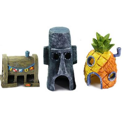 MiniAquariumFishTankOrnamentsCartoonPineappleHouseforFishTankAquariumDecorationAquariumHomeAccessories