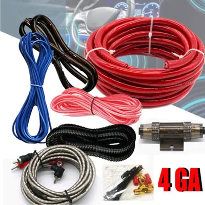 2800W Car Audio 4AWG Gauge Cable Kit Audio Subwoofer AMP RCA Power Cable Wire Vehicle Modification