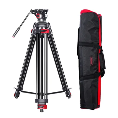 miliboo MTT602A Professional Portable Aluminum Fluid Head Camera Tripod for Camcorder/DSLR Stand