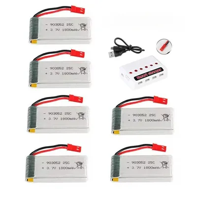 3.7V 1800mah 25C JST Plug Lipo Rechargeable Battery for RC Quadcopter Drone HQ859B HQ898B H11D H11C