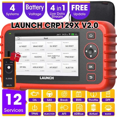 Launch X431 CRP129X V2.0 OBD2 Scanner Code Reader Diagnostic Tools Engine ABS SRS AT Oil SAS EPB