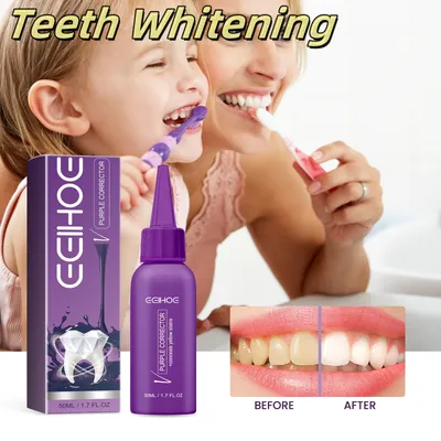 Purple Whitening Liquid Toothpaste Removes Tooth Stains And Yellow Teeth.Whitens Teeth Gel Bad