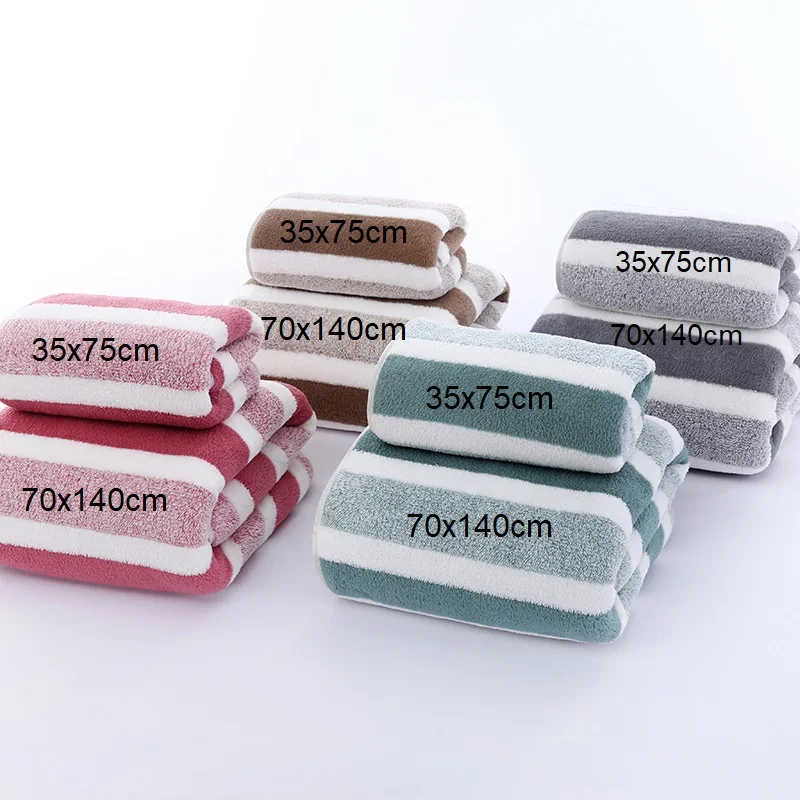 Set di asciugamani con motivo a righe asciugamano per il viso morbido asciugamano da bagno asciugamani assorbenti ad asciugatura rapida per il bagno
