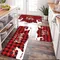 Christmas Red Plaid Letter Deer Entrance Doormat Decor Kitchen Hallway Balcony Rugs Carpet for