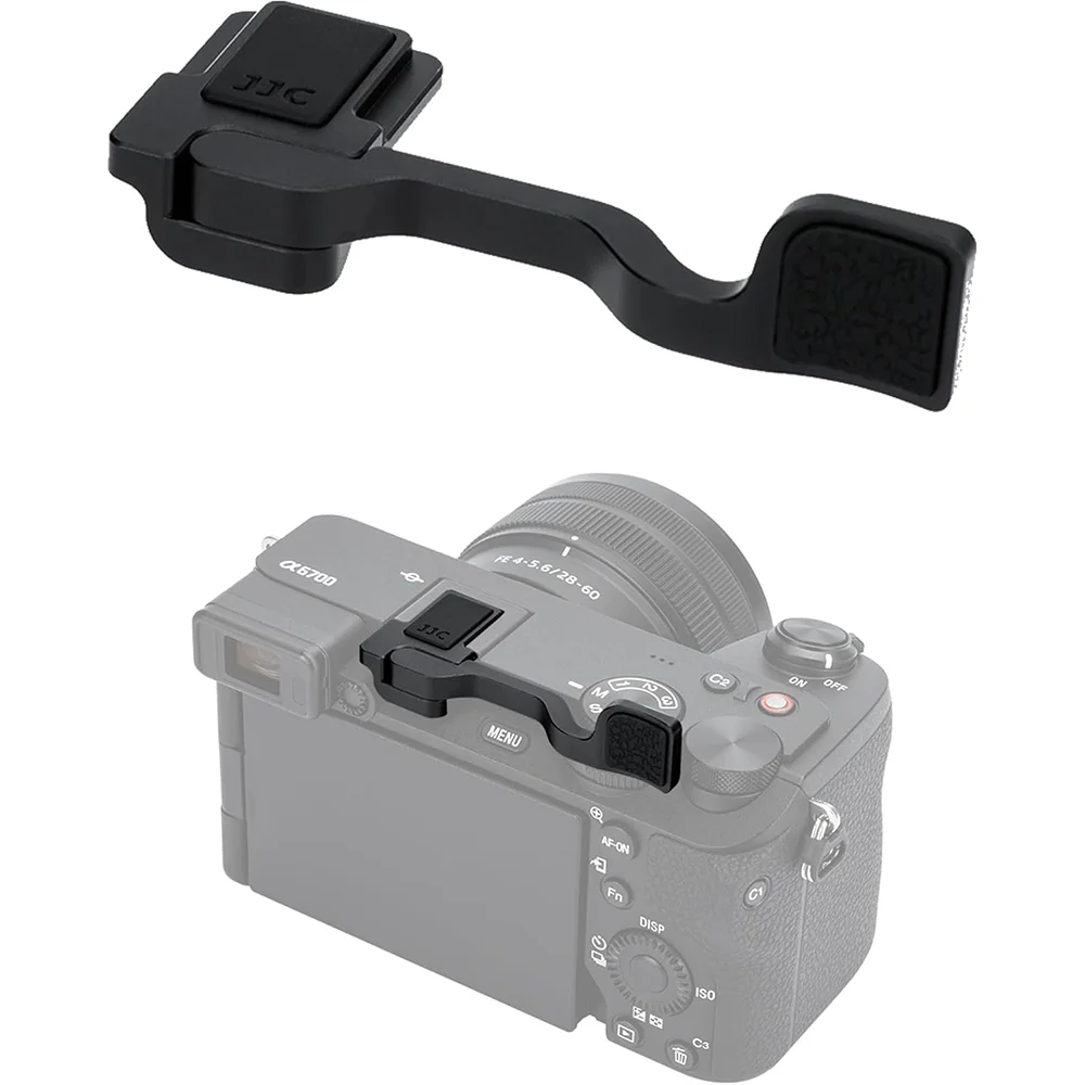 Jjc a6700 faltbarer Metall-Blitzschuh-Daumen-Handgriff Blitzschuh-Abdeckung für Sony 6700 Daumenstützen-Stütz griff für stabilen Handgriff Image