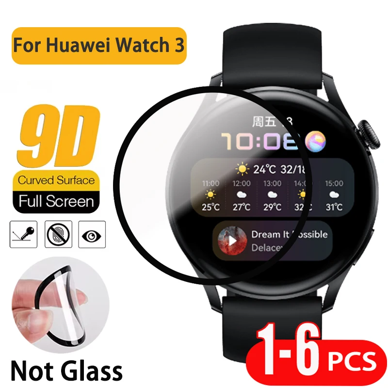 1-6 PCS Schutz Film Für Huawei Uhr 3 46 MM Gebogene Weiche Rand Abdeckung Screen Protector Für Huawei uhr 3 Schutz Zubehör Image