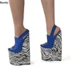 Rontic handgemachte Frauen Plattform Sommers andalen Keile High Heels Peep Toe elegante blaue Grau Party Schuhe Damen uns plus Größe 4-15