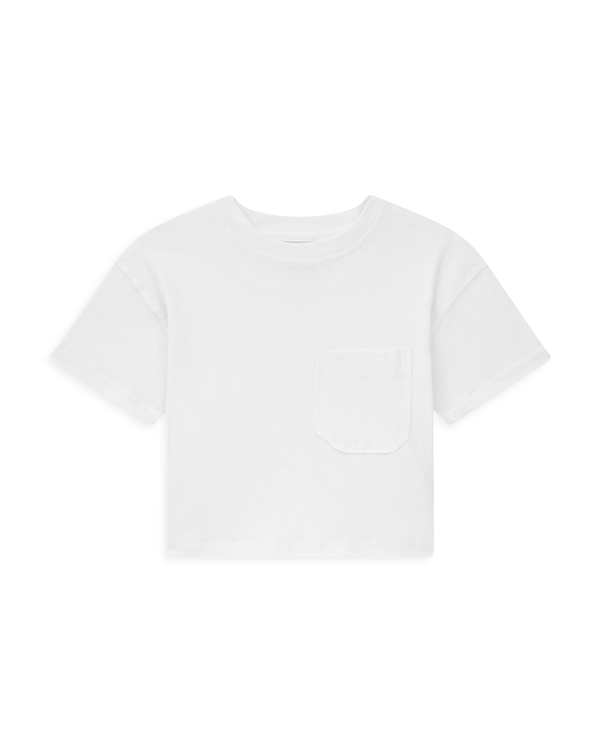 DL1961 Girls' Short Sleeve Pocket Tee - Big Kid - White