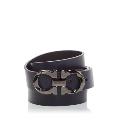 Ferragamo Men's Gancini Reversible Leather Belt - Nero