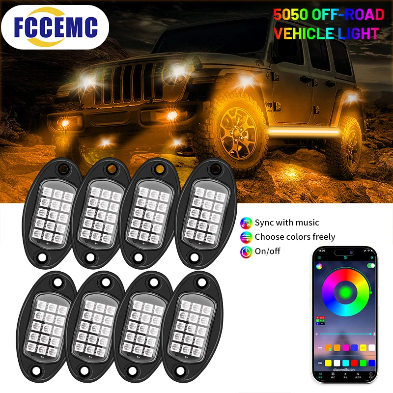 Auto Chassis Undergolw Dekorative Umgebungs Lampe APP RGB LED Atmosphäre Lichter 12V Für SUV ATV Boot Jeep Off Road 4x4 Lkw Image