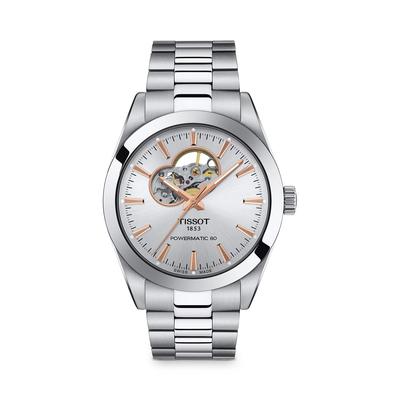 Tissot Gentleman Powermatic 80 Open Heart Watch 40mm - Silver