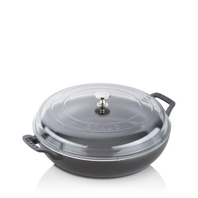 Staub 3.5-Quart Braiser with Glass Lid - Black