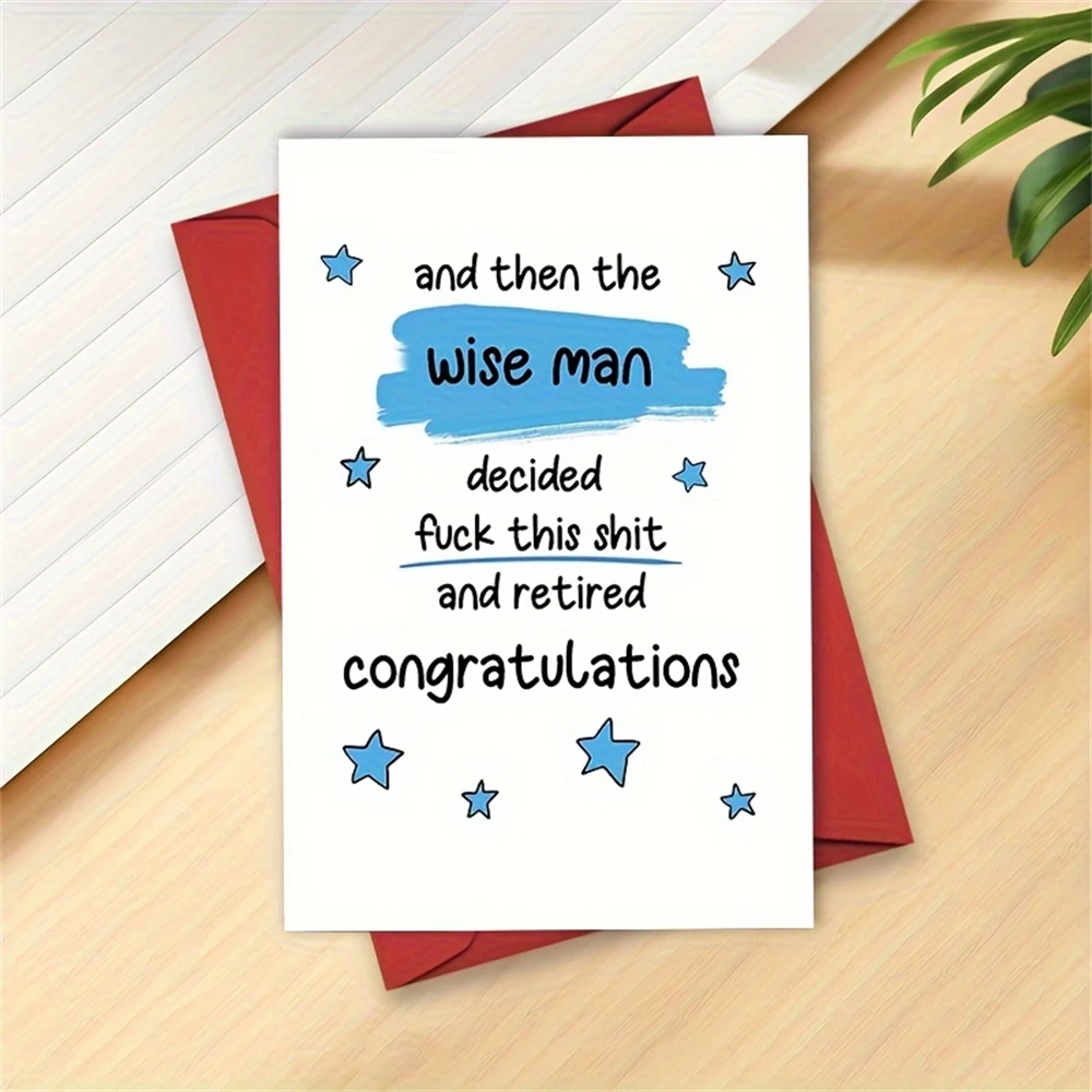 1pc, Ruhestands karte für Männer, lustige glückliche Ruhestands karte, pension iertes Karten geschenk für Kollegen, der weise Mann im Ruhestand Image