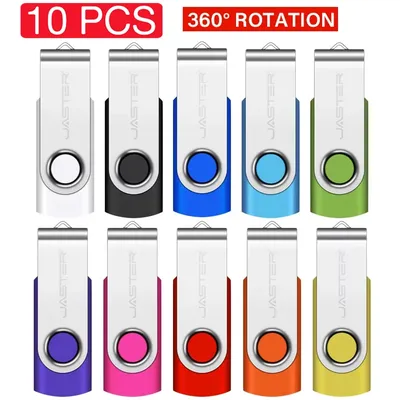JASTER 10 STÜCK LOS Pen Drive 128 GB Schwarz USB-Flash-Laufwerk 64 GB Für Laptop Memory Stick 32 GB Drehbare Kreative U Disk Geschenk 16 GB Image