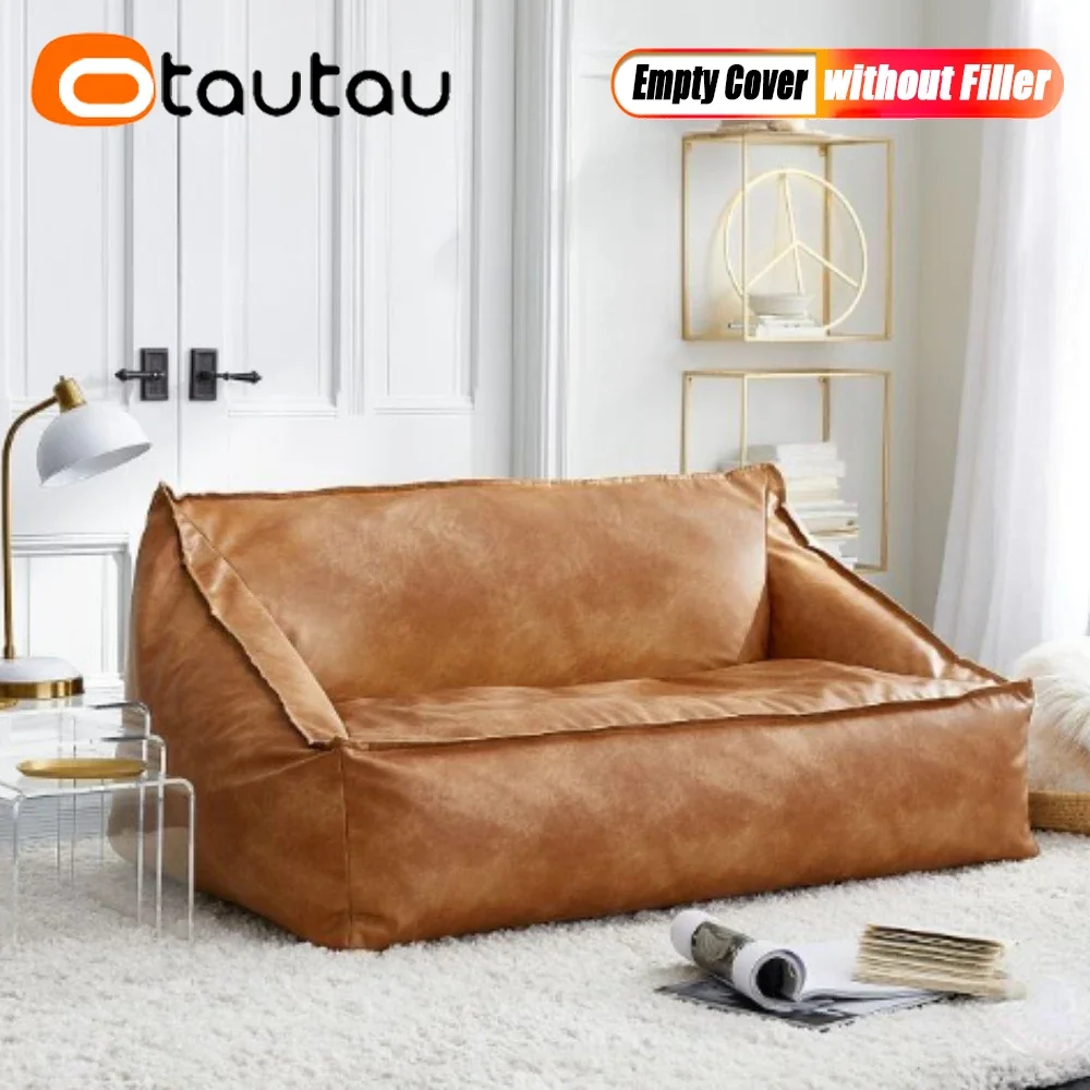 Otautau 2-Sitzer Pu Leder Sitzsack bezug ohne Füllstoff Sitzsack Couch Schlafs ofa Liege keine Füllung sf199