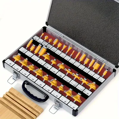 35 Pieces/Set Carbide Tipped Router Bits, 1/4 Inch Shanks, Woodworking Router, Premium Woodworking