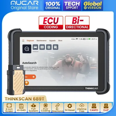 THINKCAR THINKSCAN 689BT OBD2 Car Diagnostic scanner tools full system 34 reset ECU coding Bi-Directional CANFD DoIP lifetime