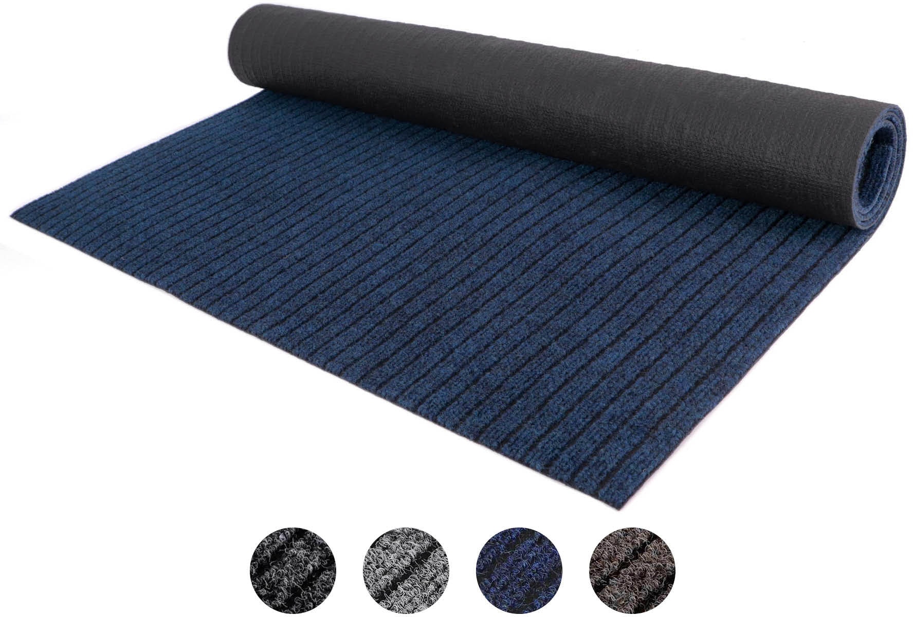 Läufer "Schmutzfangläufer ATLAS, Made in Belgium", blau, B:200cm H:7mm L:900cm, Polypropylen (PP), PRIMAFLOR-IDEEN IN TEXTIL, Teppiche, Schmutzfangläufer, Schmutzfangmatte, meliert gesteift, strapazierfähig, rutschhemmend Image