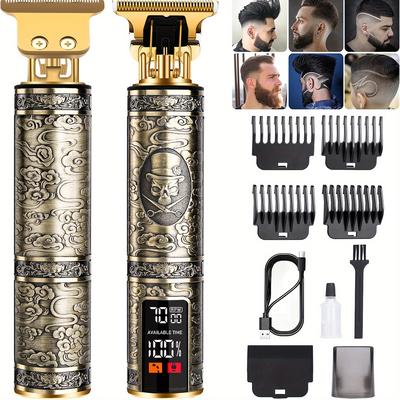 TEMU For Men, For Men, , Rechargeable Lcd Display, Gapped Cutting Grooming Kit